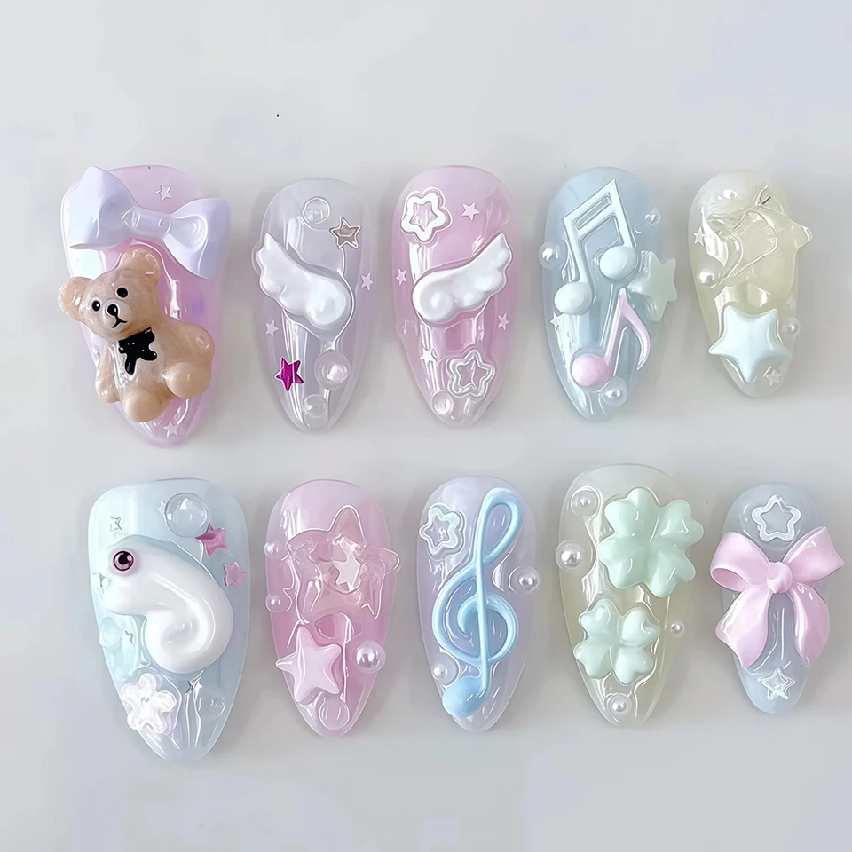 Molde de Silicona para Nail Art Alas de Ángel 3D Diseño de Alas de Ángel Moldes Reutilizables Plantilla de Manicura Transparente DIY Encantos Gel Alas Boda 3