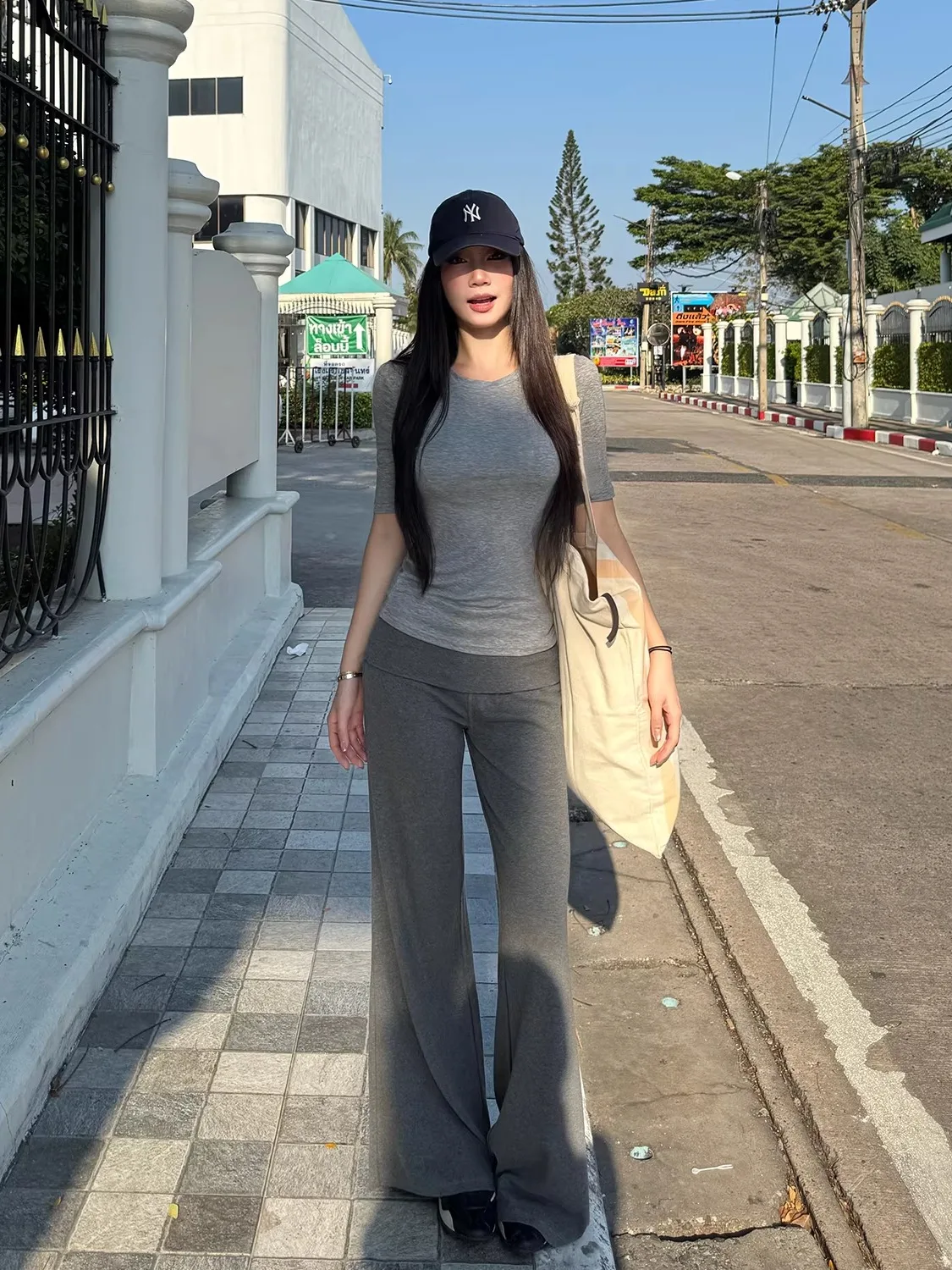 

ay Casual Pants Women's Low Waist Flared Leg Straight Cut Wide Leg Pants Autumn Winter Faion plus Size Trousers