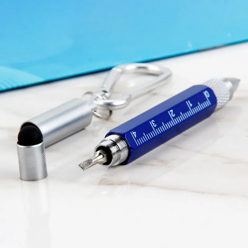 New Buckle Metal BallPoint Pen With Rope Ring Anti-Lost Pull-String Cable Pen Carabiner Retractable Writing Tool