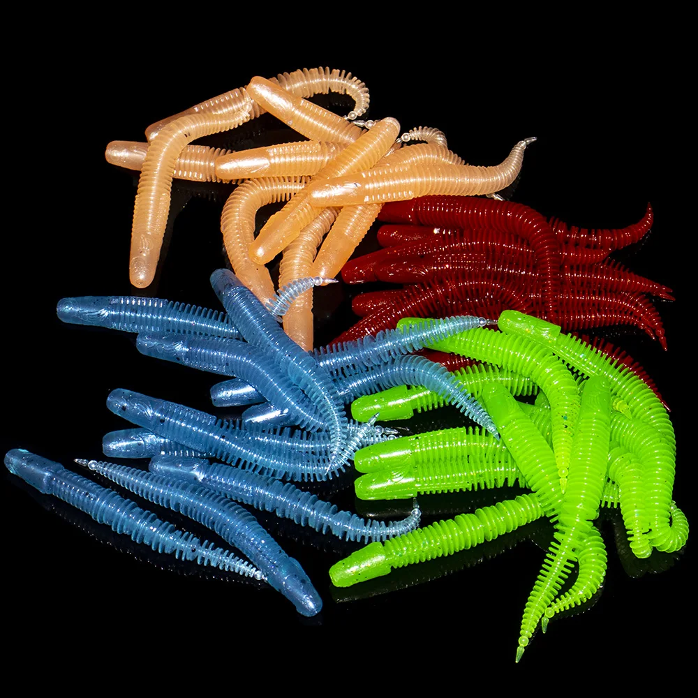 AYWFISH 10pcs Freshwater Silicone Swimbait Lure 5.9CM 0.9G / 7.8CM 1.9G Soft Plastic Worm Fishing Bait Wobbler for Bass Fishing