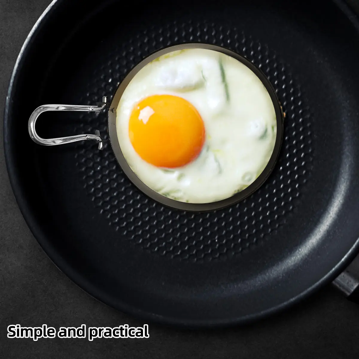 

2Pcs Egg Ring Stainless Steel Pancake Mold Non-Stick Cooking Mould Kitchen Tools Rotatable Handle for Breakfast Sandwiches