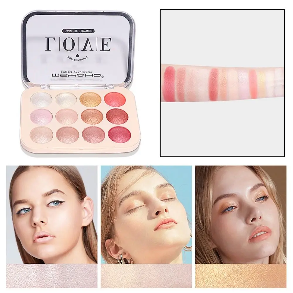 

12 Colors Eye Shadow Palette Shimmer Long Lasting Shiny Crystal Eyeshadow Highly Pigmented Brightening Effect Makeup Palette