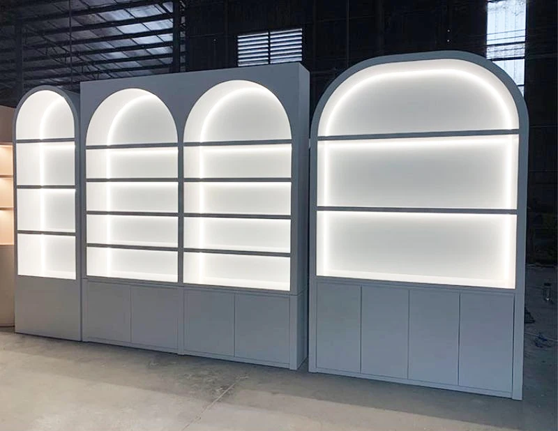 

Rack Cosmetic Cabinet Beauty Salon Display Custom Skin Care Display Stand Cosmetics Display Cabinet Salon Corner Cabinet