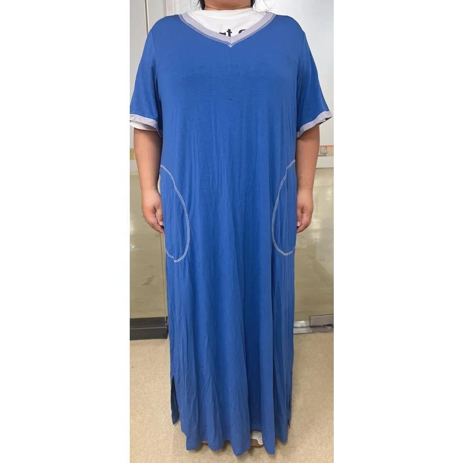 

plus Size Women's ort Patchwork Nightgown Home Comfortable Spwear Long Skirt Sle Spring Summer Seasonal Faion Home