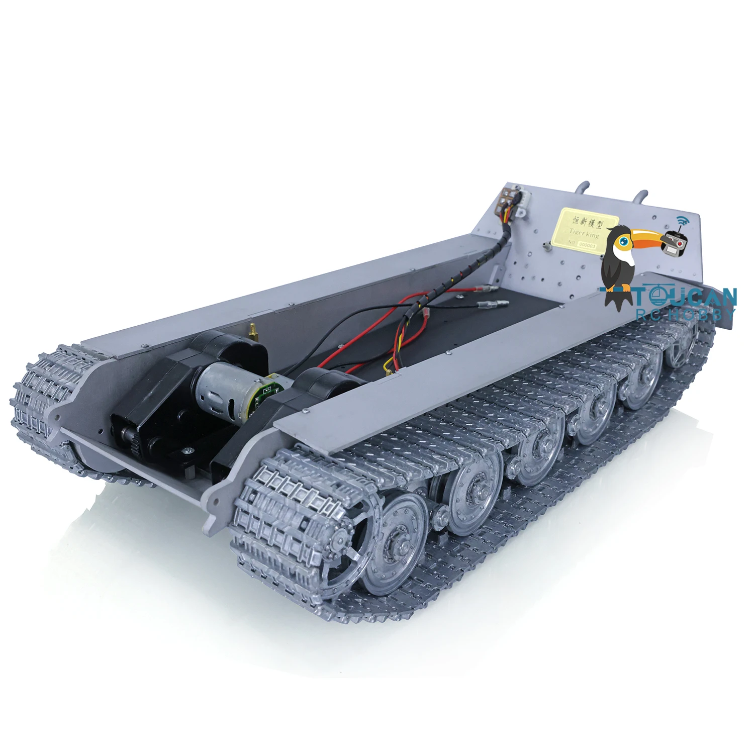 Full Metal RC Tank Chassis for Heng Long 1/16 German King Tiger II Remote Control Tracked Vehicle Steel Gearbox DIY Part TH20560