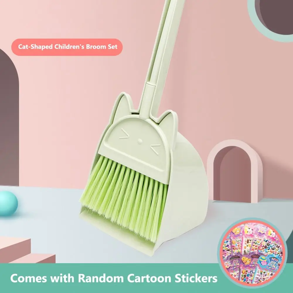 Flexible Mini Broom and Dustpan Set Indoor Outdoor Parent-Child Interactive Pretend Play Sweeping Tool Children's Kindergarten