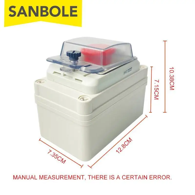 M22 في الهواء الطلق للماء IP67 مفتاح بـزر دفع مربع الطوارئ توقف التحكم توزيع الأحمر 10A المسمار تركيب #2