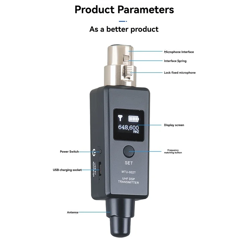 B04B-Microphone Wireless System Micphone Wireless Transmitter UHF Transmitter Receiver Mi Line For Dynamic Condenser