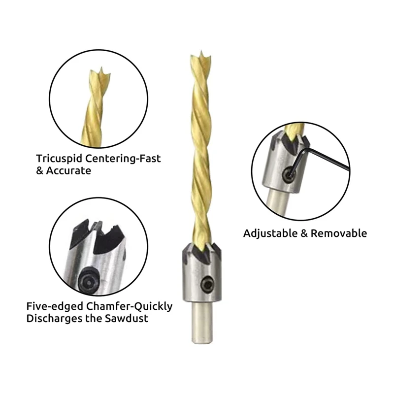 4 قطعة أجهزة الخزانة C المشبك العالمي الأسود لتركيب باب خزانة النجارة مع مجموعة لقمة ثقب غاطسة