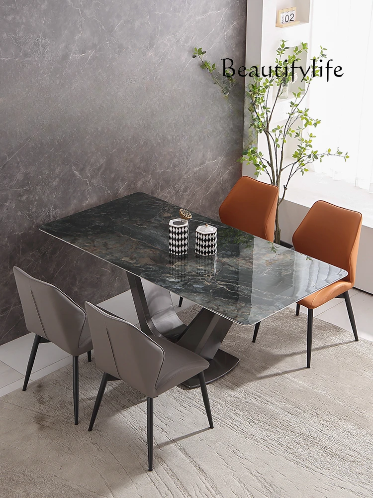 

Italian Marble Chinese Style Dining Table Household Minimalist Dining Table