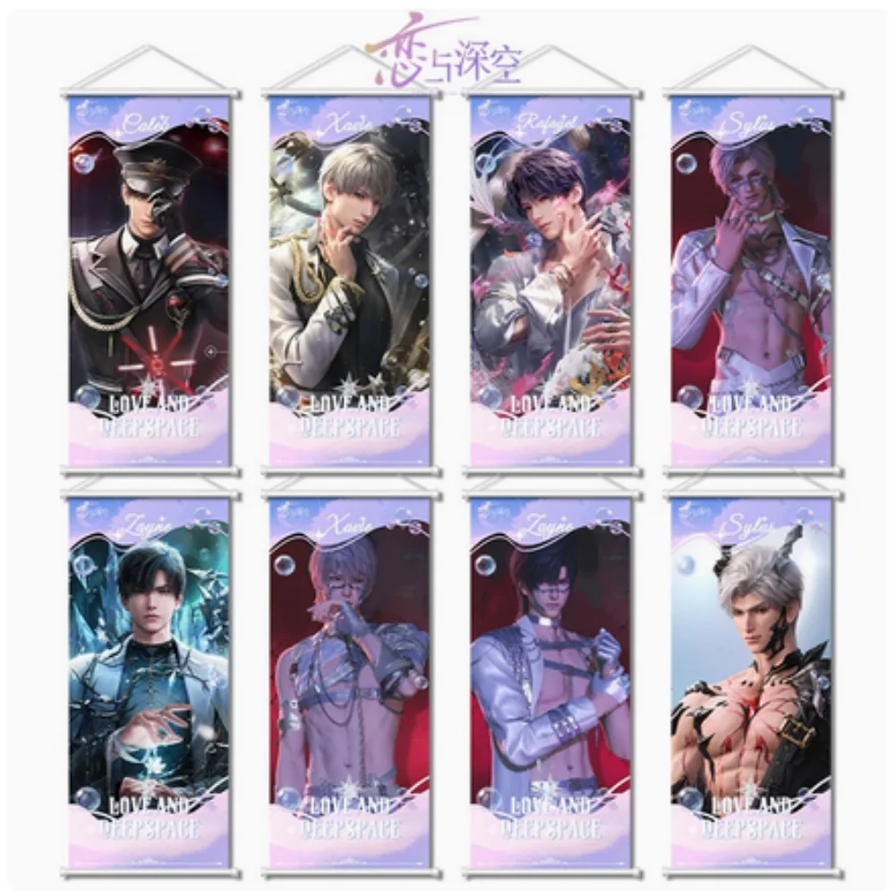 

Модный постер-свиток с персонажами игры Love and Deepspace: Ксавье, Зейн, Рафаэль, Ралайо, Сайлус, Калеб. Настенная картина. Подарок на день рождения.