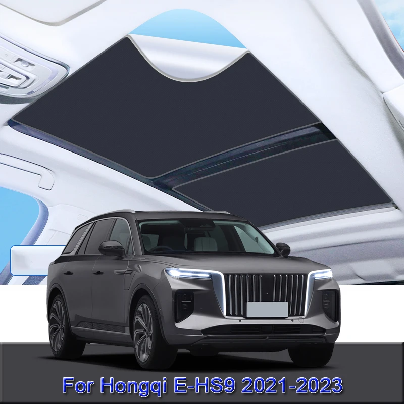 Car Electrostatic Adsorption Sunroof Sunshade Covers For Hongqi E-HS9 EHS9 2021-2024 Heat Insulation Skylight Sticker Accessory