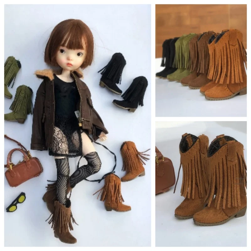 Blyth Shoes OB24 Retro Fringed Boots Pullip Boots Doll Accessories  Fit OB22, Pullip,ICY,Mmk,Licca,Kurhn,BJD