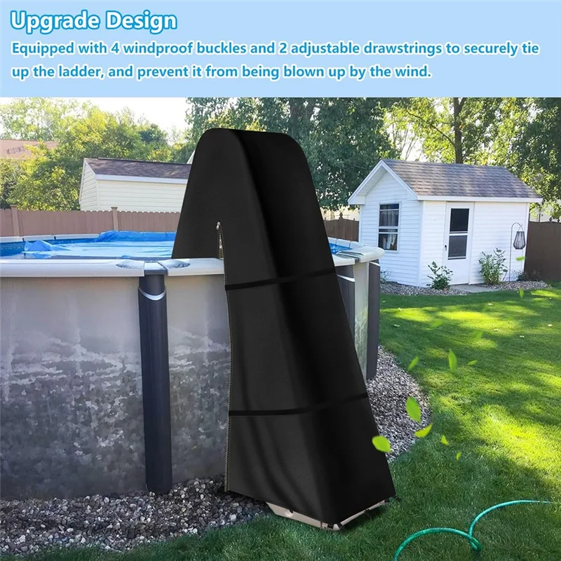 Superior-Outdoor Pool Ladder Cover,Heavy Duty Anti-UV Cover For Patio Swimming Pool ,Zippered Ladder Cover For A Frame Ladder