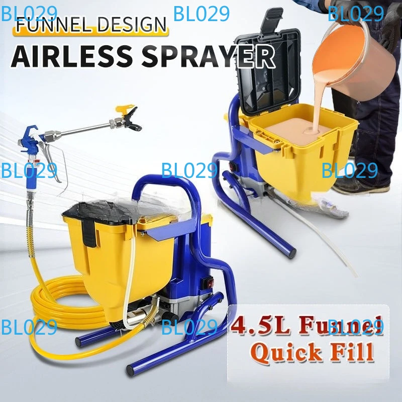 Highly Efficient DIY Power Spray Gun Brush Motor Minimal Power Source Thinning-Free Electric Airless Paint Sprayer