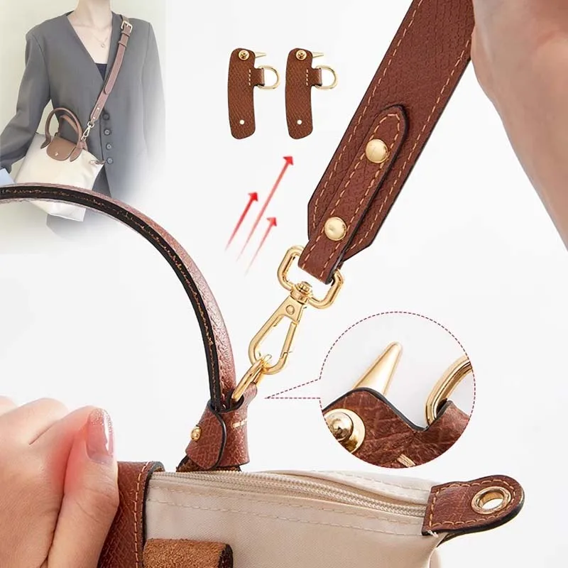 Leather Replacement Crossbody Bag Strap For Longchamp Small Bag Shoulder Strap Without Punching Modification Bag Accessories