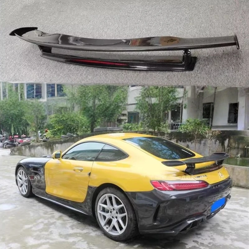 

Для Mercedes Benz AMG GT GTS GTC GTR 2015-2025 Спойлер из настоящего углеродного волокна Заднее крыло Багажник Разделитель губ Высококачественные разветвители GTR