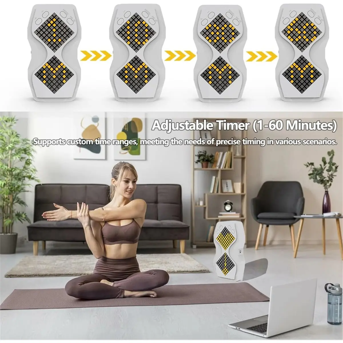 KSOL LED Visual Hourglass Timer, 1-60 Minute Countdown with Magnetic Mount, Buzzer Alert & Dimmable Night Light, Sand Timer