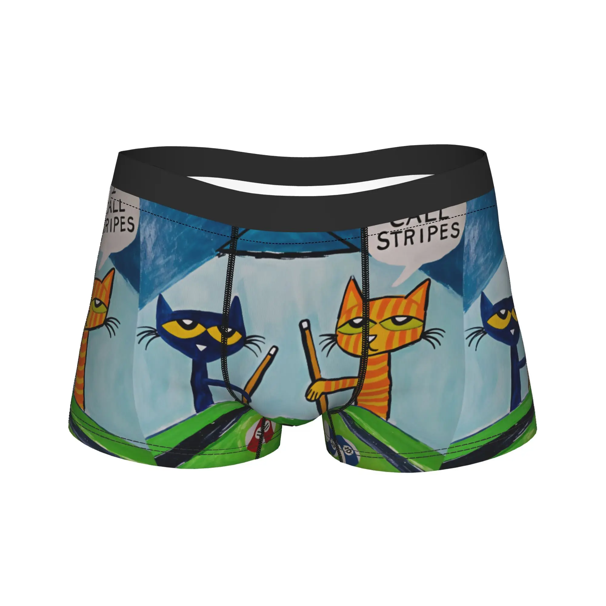 Pete the Cat Trunk  3D Pouch Underwear Trenky Custom DIY Boxer Brief Classic Men Panties Plus Size 2XL
