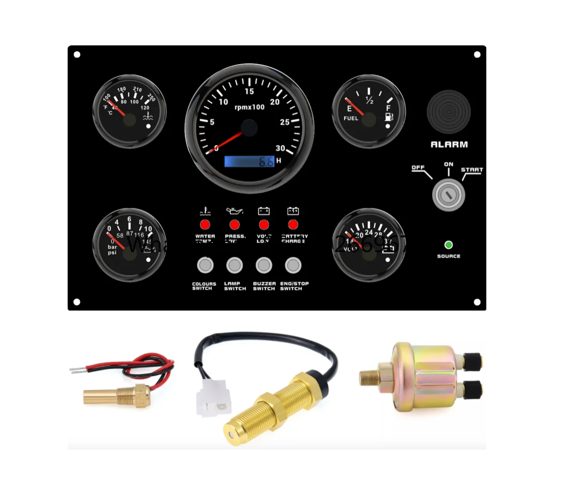 

Discount Multifunctional 5 Gauge Stainless Steel ABS Boat Dash Instrument Panel Set Compatible with Marine Piston