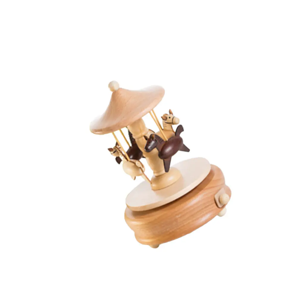 

Wooden Clockwork Music Box Christmas Musical Boxes Fashion Child Jewelry for Girl