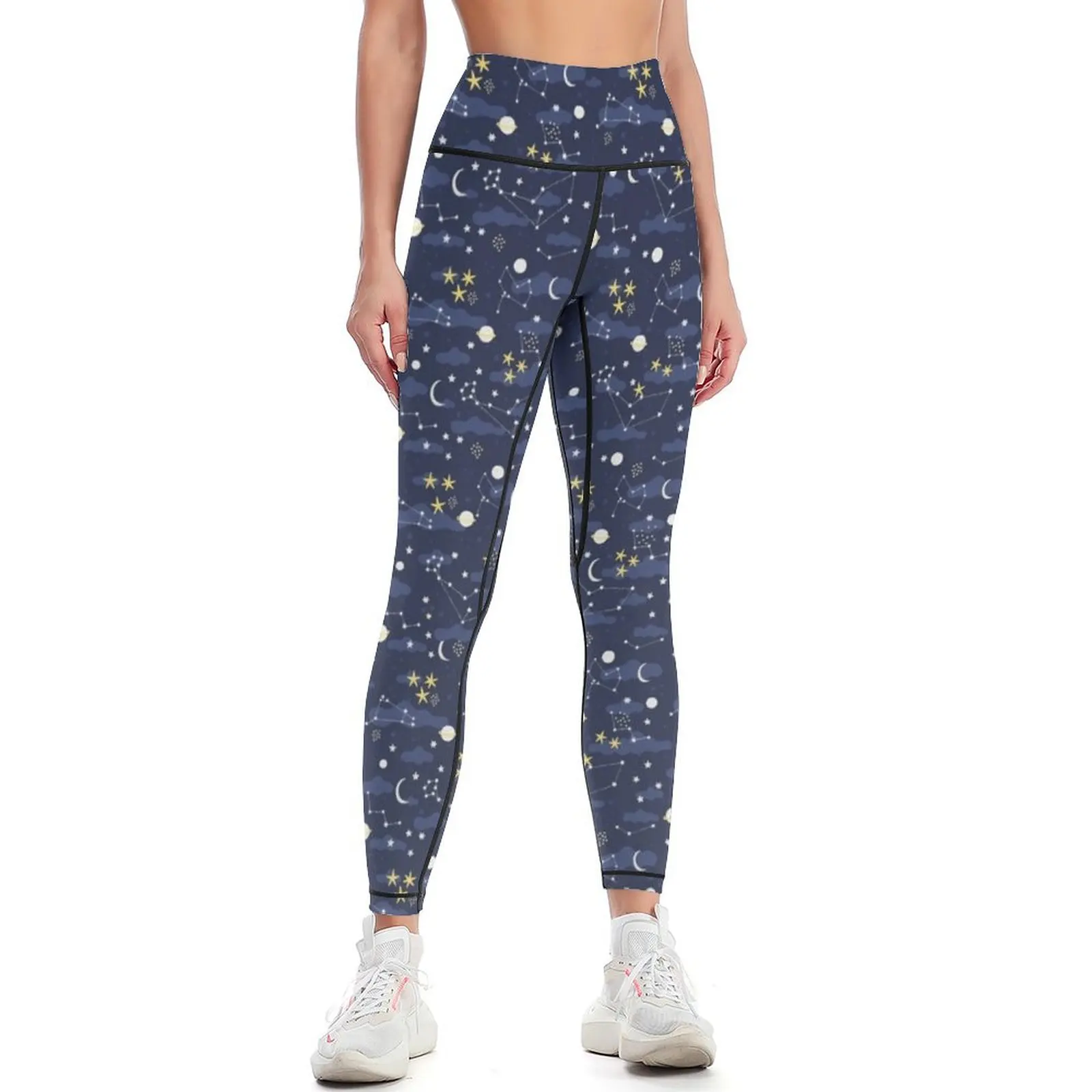 

Galaxy - cosmos, moon and stars. Astronomy pattern. Cute cartoon universe design. Leggings Pants sport Womens Leggings