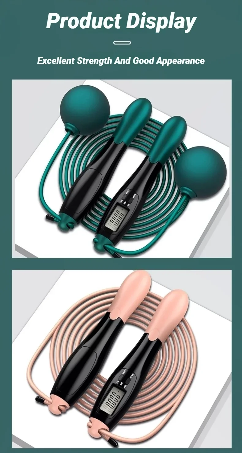 Steel Skipping Exercise Counting Jump Rope Adjustable Fitness Gym Training Home Equipment Sports