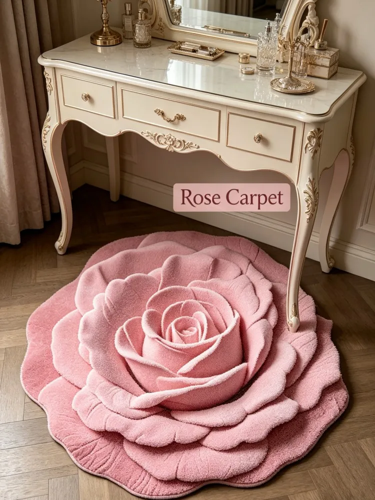 Leichte, luxuriöse Badezimmermatte mit Rosenblüten-Motiv, wasserabsorbierend, schnell trocknend, rutschfester Teppich für den Toiletteneingang, Bodenmatte