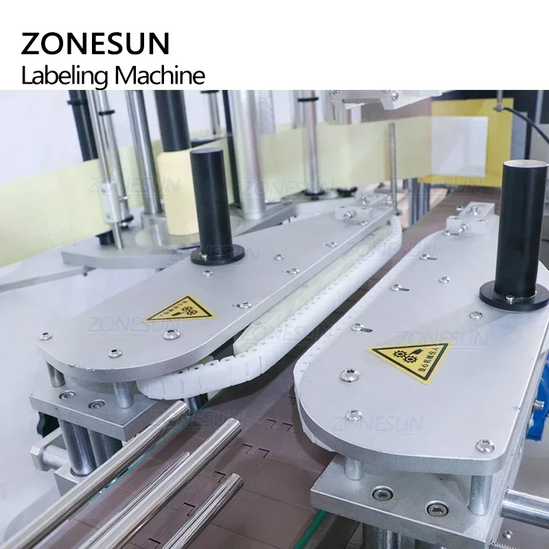 ZONESUN Etichettatrice per bottiglie quadrate a 3 lati Applicatore automatico di adesivi ad alta velocità per bevande Bevande di olio Miele ZS-TB600T