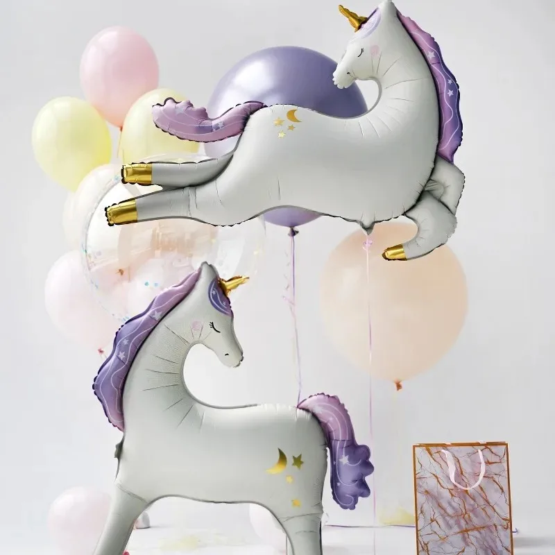 Traumhafte Pferde-Aluminiumfolienballons Mädchen Prinzessinnen-Schlafzimmer-Deko Ballons Geburtstagsparty Babyparty Foto-Requisiten Zubehör ﻿