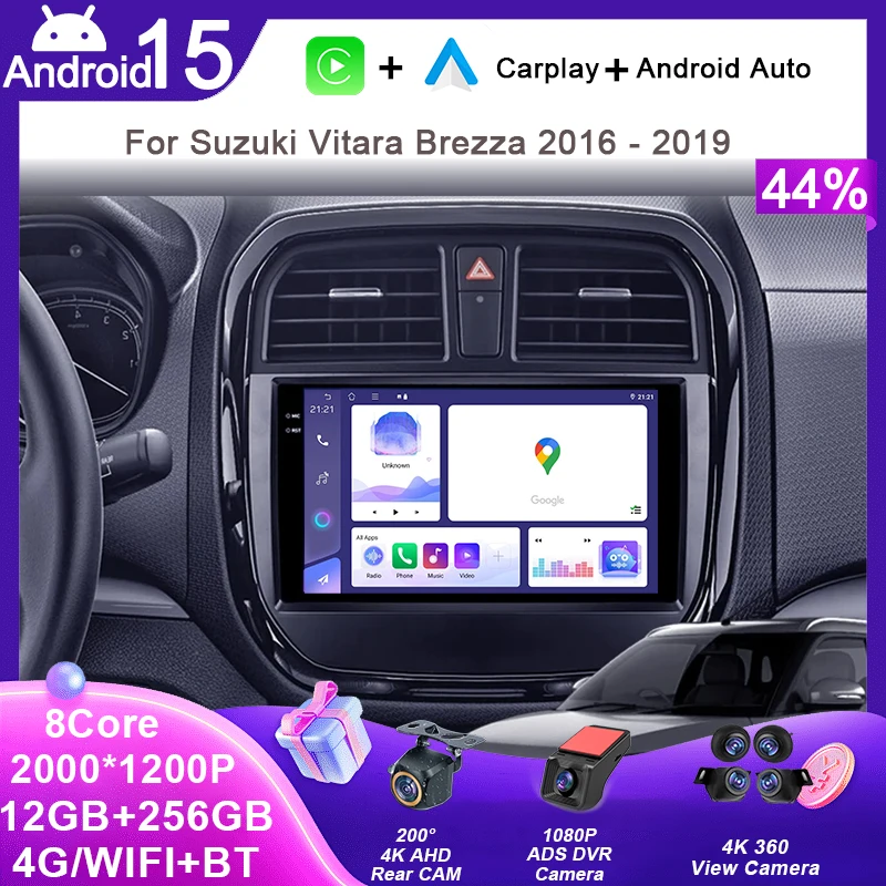 

Wireless Carplay For Suzuki Vitara Brezza 2016 - 2019 Android Auto GPS Navigation Car Radio Multimedia Video Player Stereo 4G BT