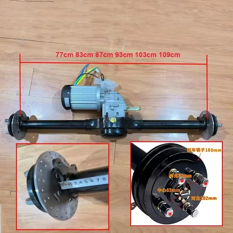 3000W 60V 72V 4800RPM Brushless Unite Motore Differenziale Freno A Disco Assale Posteriore Montaggio Per 1000 Grandi Auto Elettriche Conversione