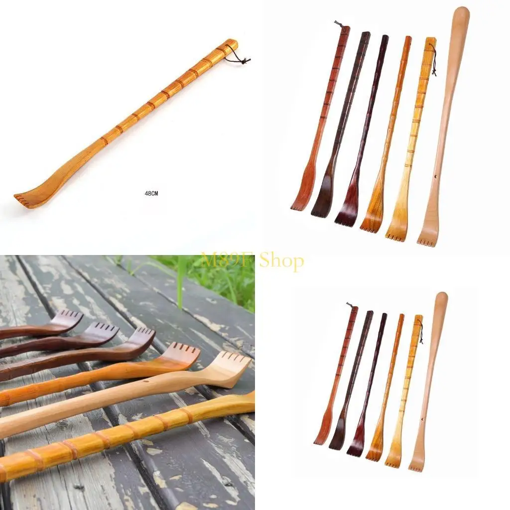 

M89F Деревянный массажер для спины для облегчения зуда, длинный терапевтический бамбуковый скребок для спины