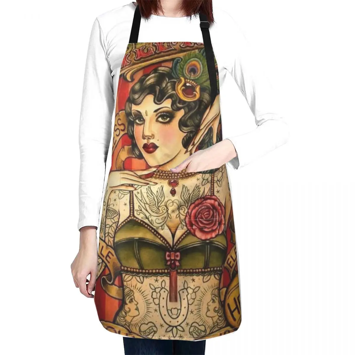 CHAPEL TATTOO; Vintage Body Advertising Art Apron kitchen and home Kitchen Household Items Women's Dress Apron