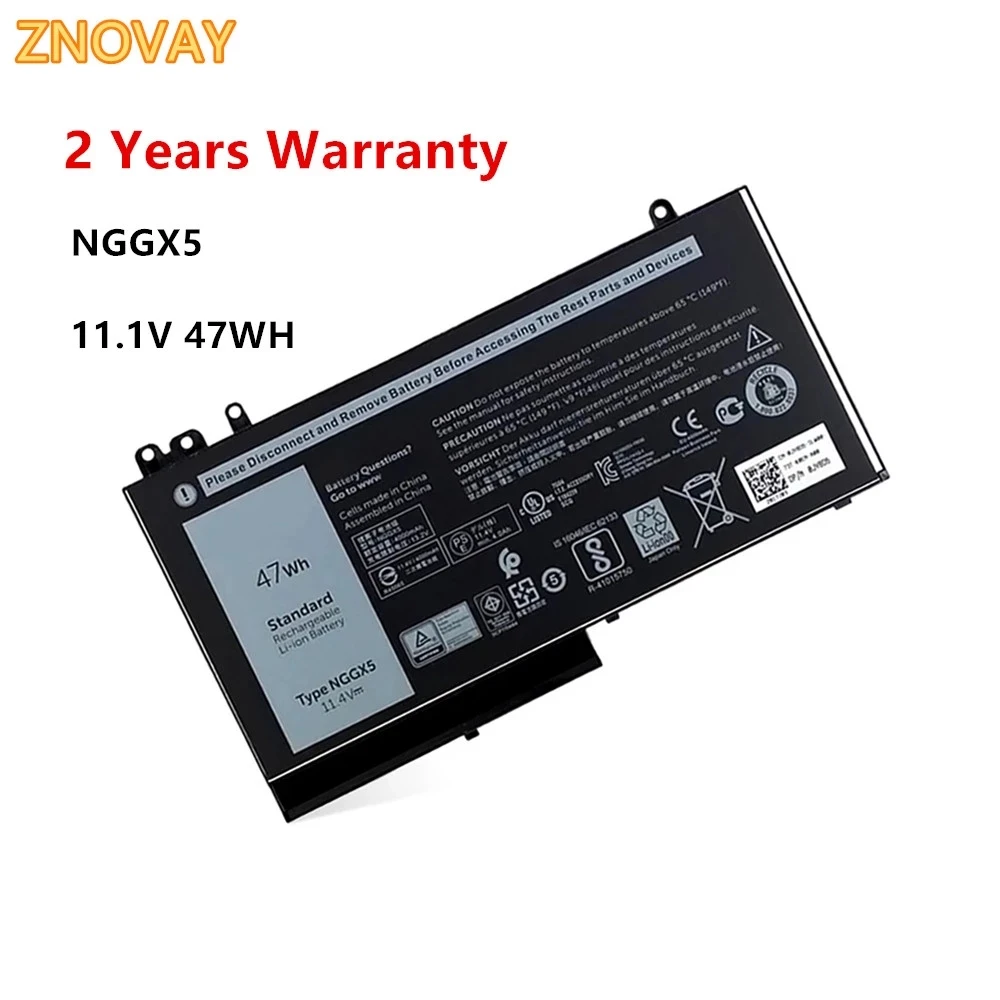 

ZNOVAY NGGX5 Laptop Battery For DELL Latitude E5270 E5470 E5570 Series M3510 JY8D6 954DF 0JY8D6 11.4V 47WH