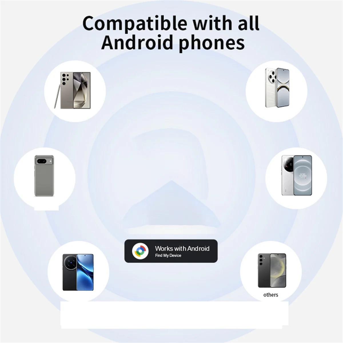 AA98 Find My Device for Android Tracker Smart Tag Bluetooth Search Locator Tracking Finder Black