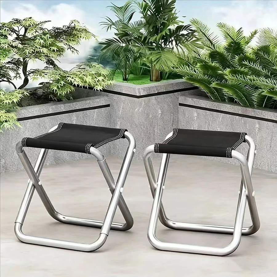 1pc Banqueta de camping dobrável disponível em tamanhos grande e pequeno, adequada para uso portátil em piqueniques, praias e jardins.
