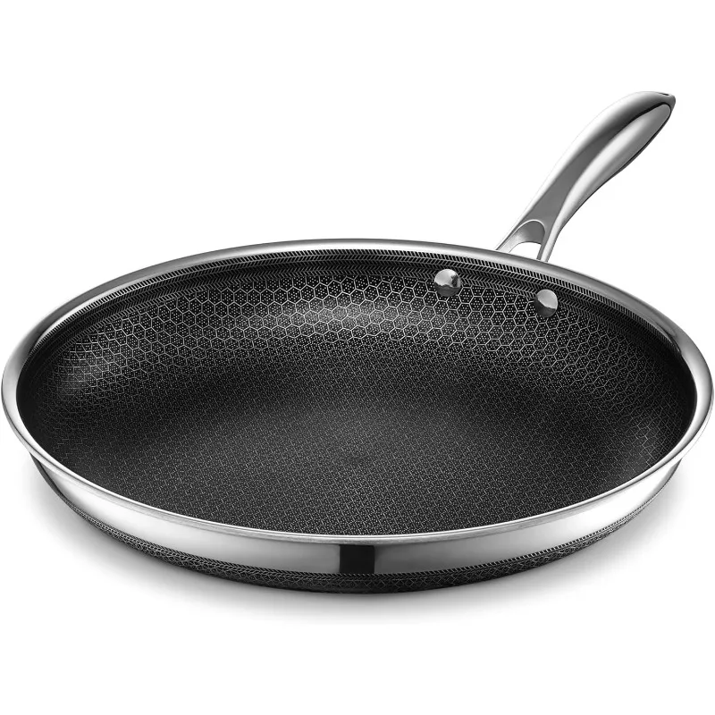 

Hybrid Nonstick Frying Pan, 12-Inch, Stay-Cool Handle, Dishwasher and Oven Safe,