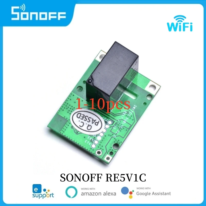 SONOFF RE5V1C WiFi DIY Switch 5V DC Relay Module Dry Contact Output Inching/Selflock Working Modes Via EWelink Alexa Google