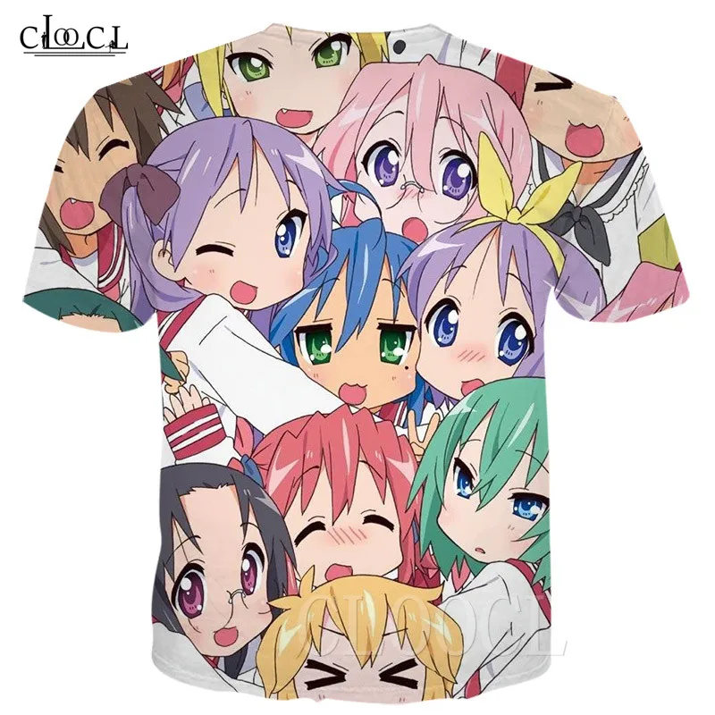 CLOOCL Lucky Star Japanese Anime T Shirt Mens Women Cartoon  Loli Oversized Sports T Shirts 3D Printed Harajuku Streetwear Tops