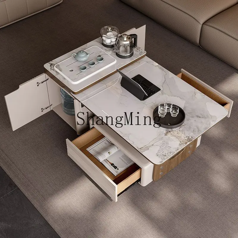

SM light luxury rock slab kung fu tea table living room household small apartment modern simple tea table integrated new