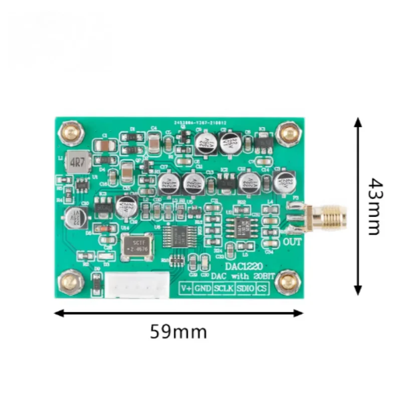 DAC1220 Digital analog conversion data acquisition module 20 bit DAC 16 bit adjustable positive and negative 10V voltage refere