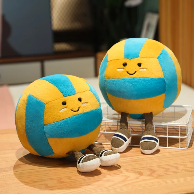 26CM Kawaii Cute Volleyball Ball Plush Toy Props Pillow Accompany Birthday Gifts Home Decor ﻿