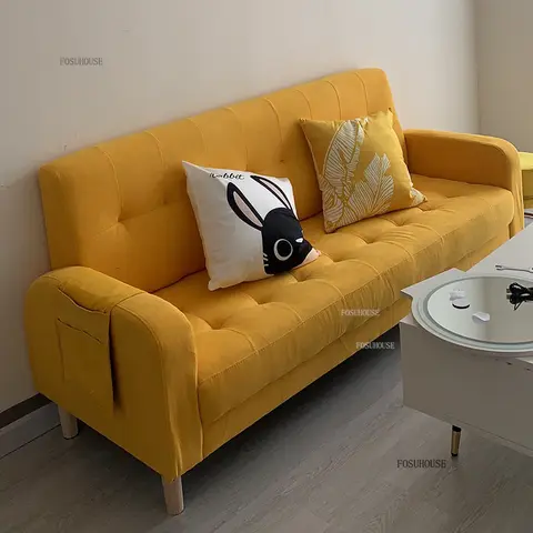 Modern Fabric Living Room Sofas Nordic Household Small Apartment Sofa Leisure Armrest Sofa Two Seat Sofa Living Room Furniture Q
