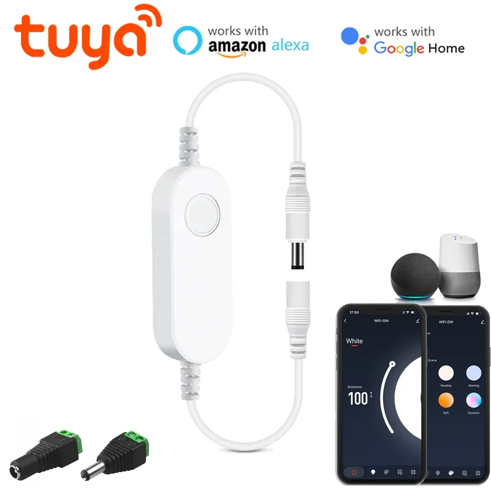 Tuya WiFi وحدة تحكم ذكية لون واحد Led تحكم DC12V 24VLED قطاع ضوء عكس الضوء LED باهتة العمل مع أليكسا جوجل المنزل #1