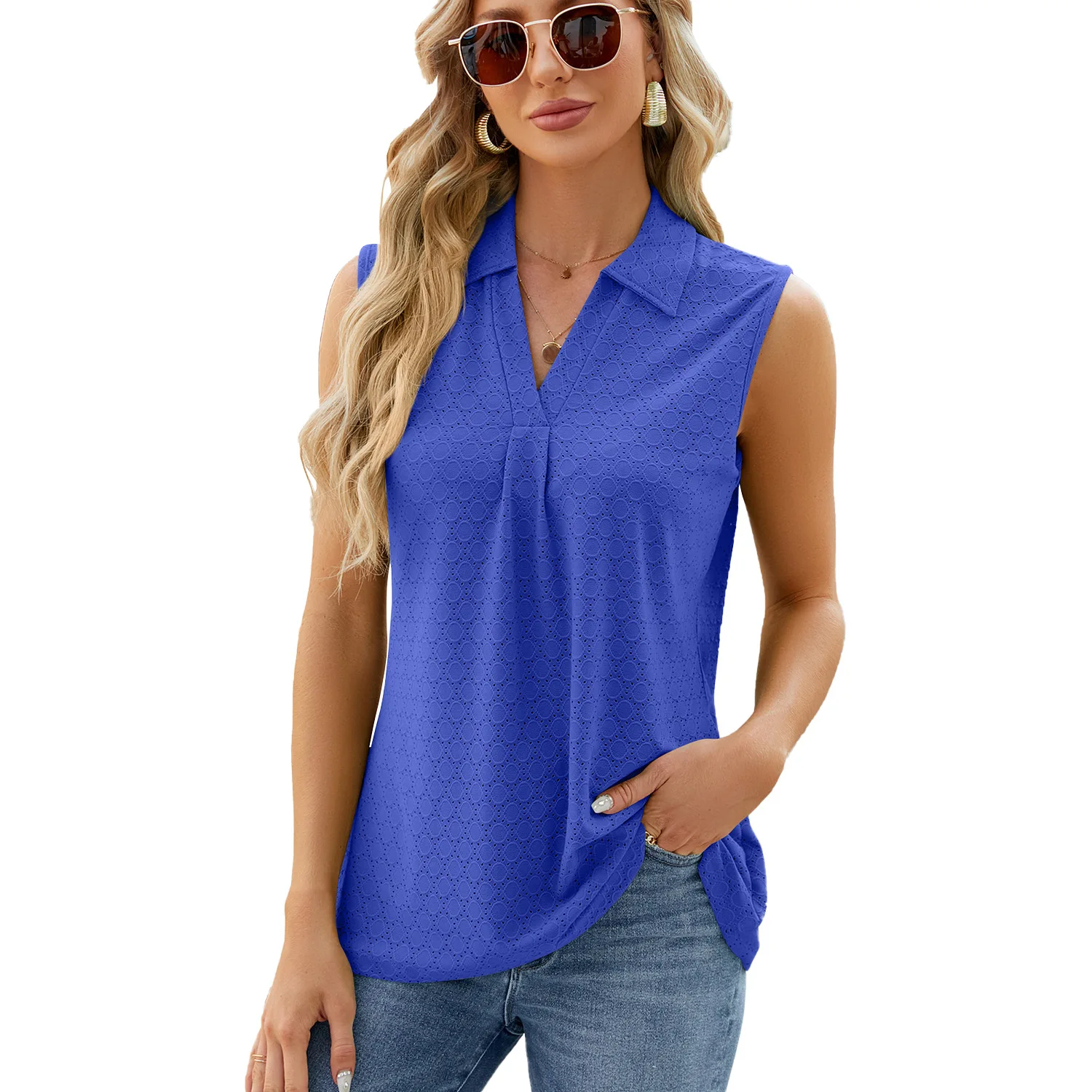 

Solid Casual Loose Sleeveless Blouses For Women Fashion Summer Women's Oversized Shirts And Blouses Elegant Youth Female Tops