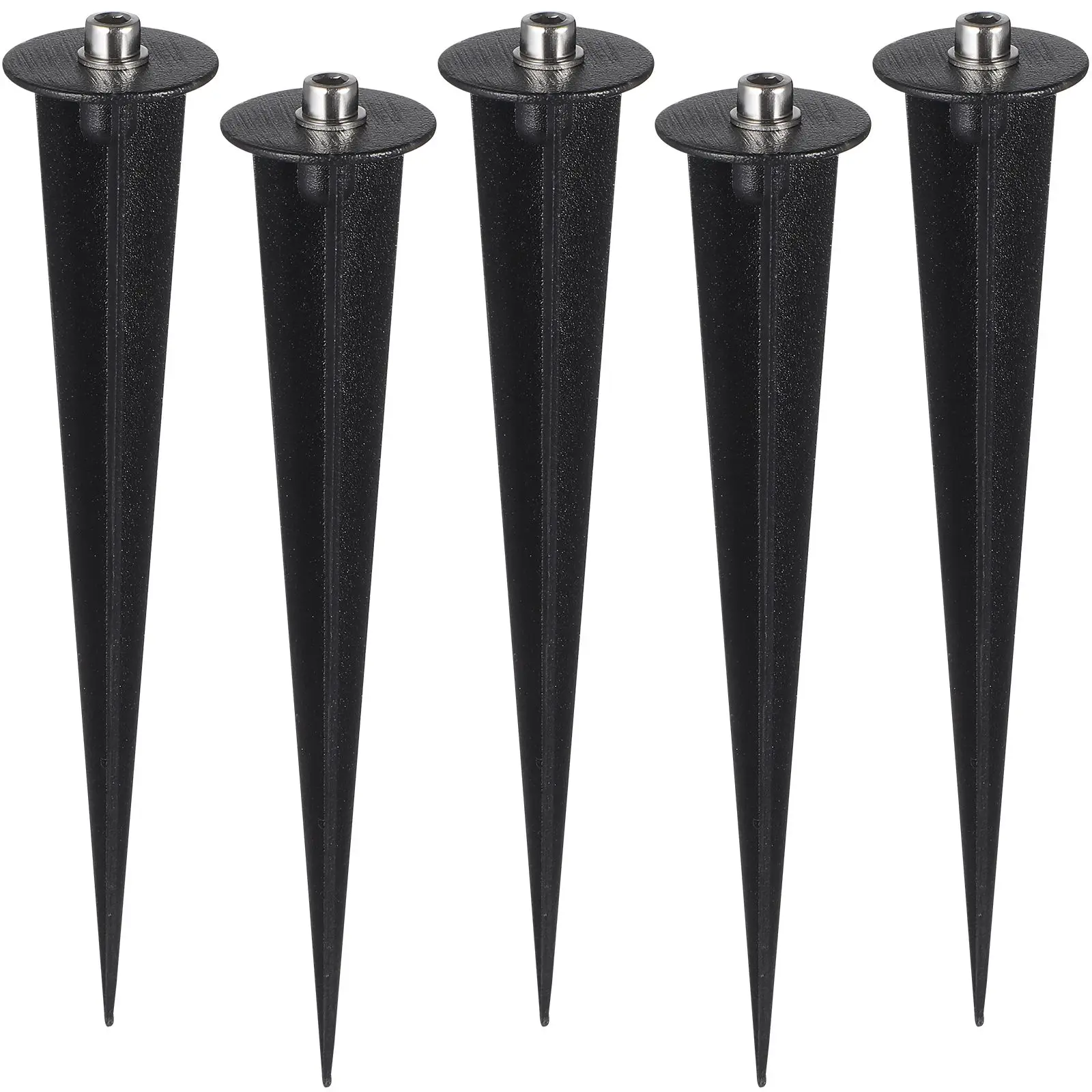 

8pcs Solar Ground Plug Light Stakes Black Aluminum Outdoor Garden Path Lamp Replacement Spikes Durable Waterproof