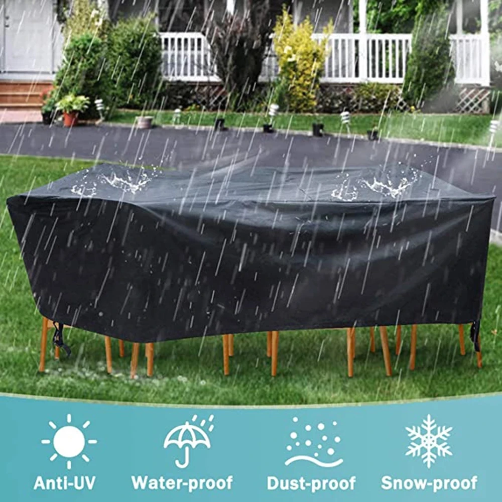 Outdoor Furniture Covers Waterproof Rain Snow Dust Wind-Proof Anti-UV Oxford Fabric Garden Lawn Patio Furniture Set Cover