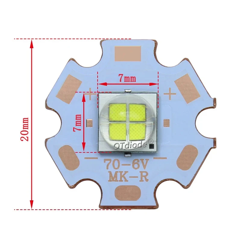 1 Set 20W 7070 6V Cold White LED 16mm/20mm Copper Light Diode lamp+22mm 3.7V 12V  Driver DIY Torch Flashlight