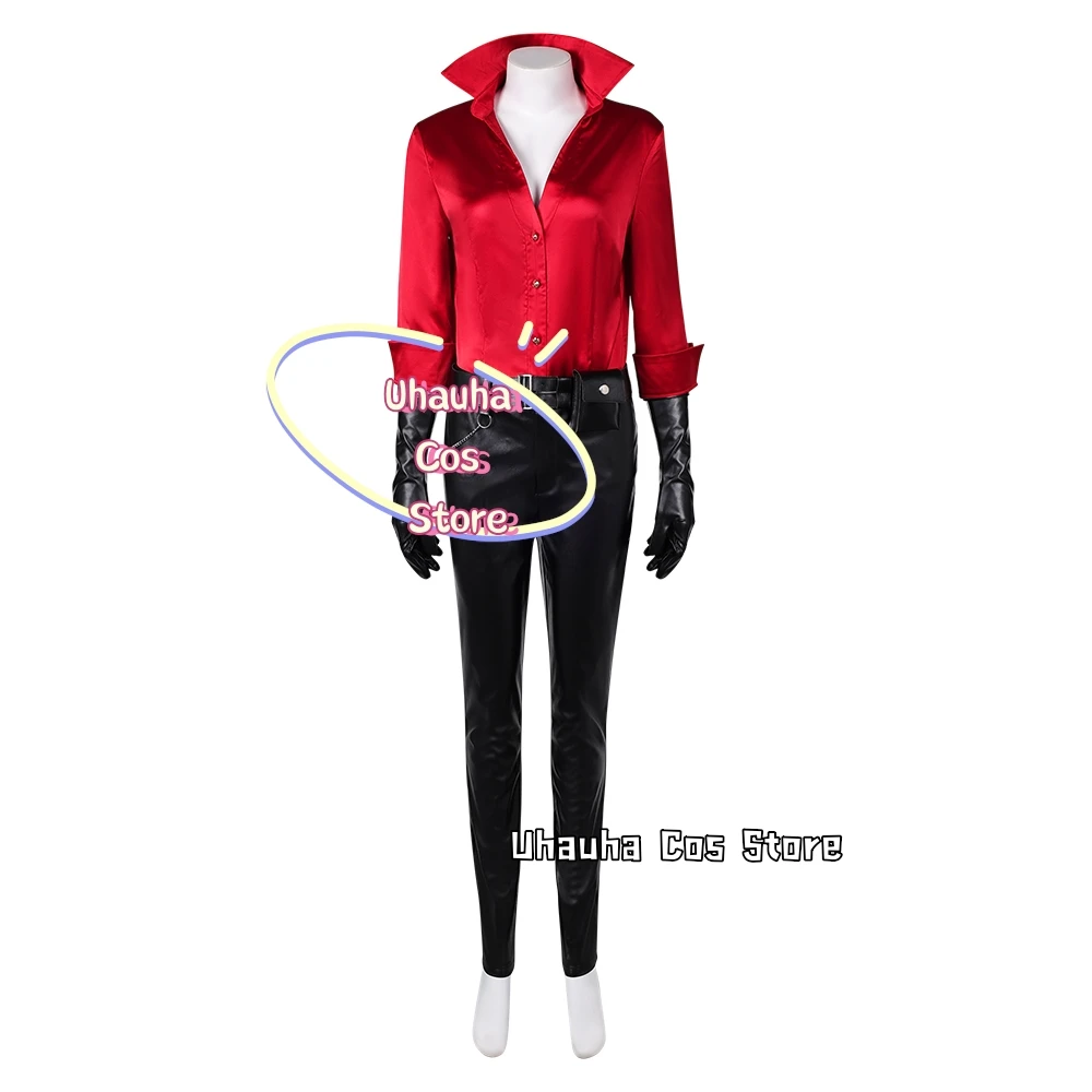 Ada Wong Cosplay Costume New Red Tops Wig Biohazard Game Resident Roleplay Sexy Outfits Gloves Pants 2025Halloween Party Suits